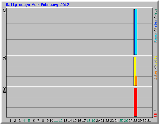 Daily usage for February 2017