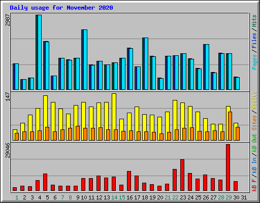 Daily usage for November 2020