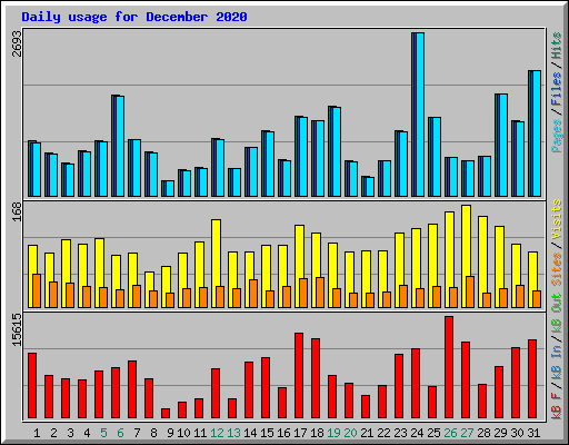 Daily usage for December 2020