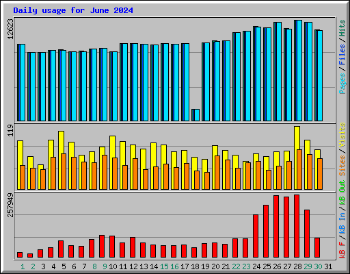 Daily usage for June 2024