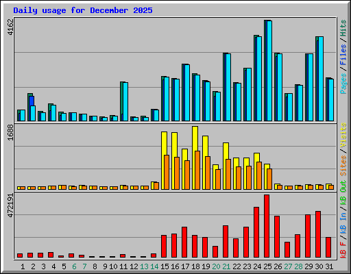 Daily usage for December 2025