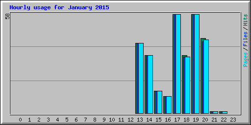 Hourly usage for January 2015