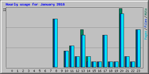 Hourly usage for January 2016