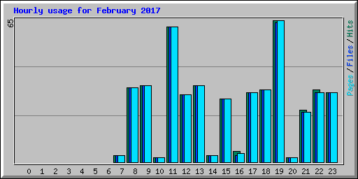 Hourly usage for February 2017