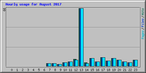 Hourly usage for August 2017