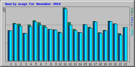 Hourly usage for November 2018