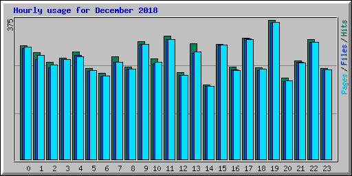 Hourly usage for December 2018