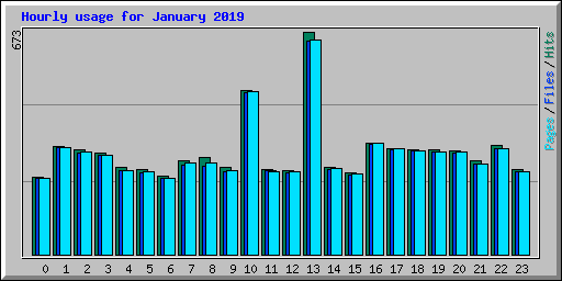 Hourly usage for January 2019