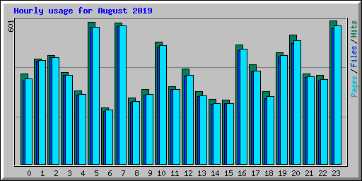 Hourly usage for August 2019