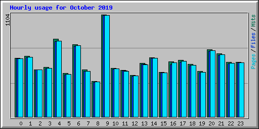 Hourly usage for October 2019