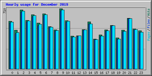 Hourly usage for December 2019
