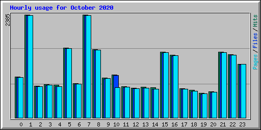 Hourly usage for October 2020