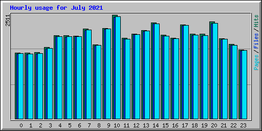 Hourly usage for July 2021