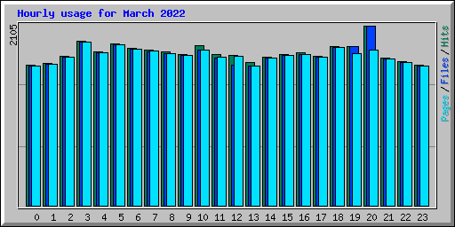 Hourly usage for March 2022