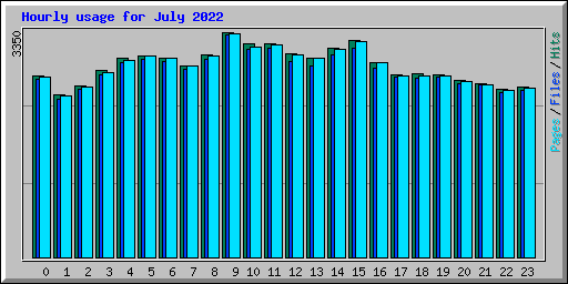 Hourly usage for July 2022