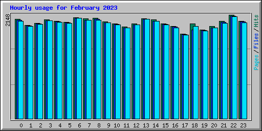 Hourly usage for February 2023