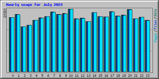Hourly usage for July 2023