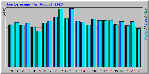 Hourly usage for August 2023