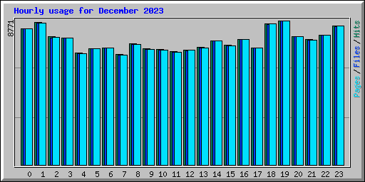 Hourly usage for December 2023