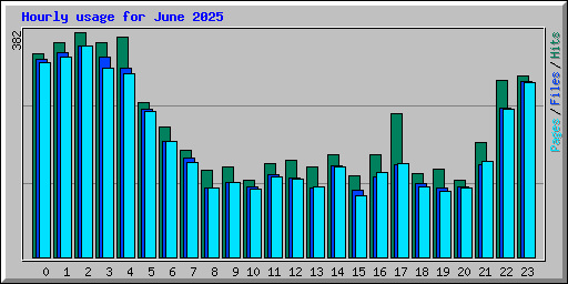 Hourly usage for June 2025