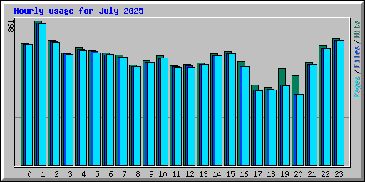 Hourly usage for July 2025
