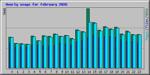 Hourly usage for February 2026